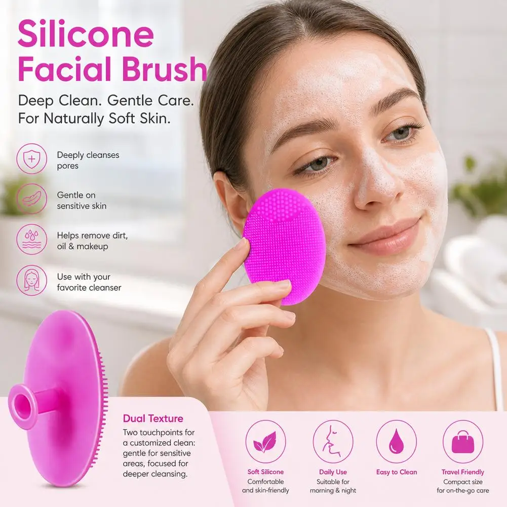 Silicone Face Cleansing Brush Exfoliating Scrubber Manual Facial Massager Soft Bath Shampoo Brush Blackhead Remover