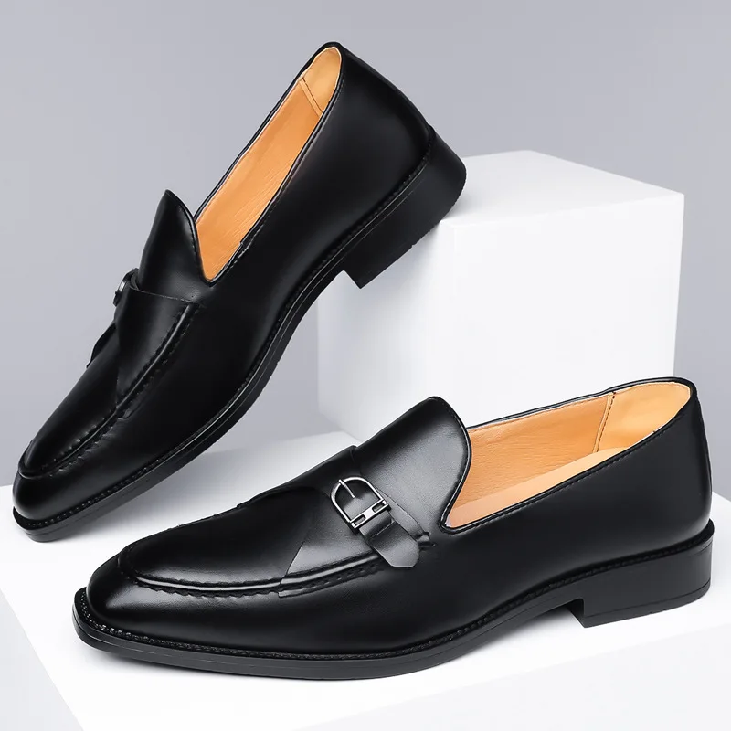 Italiano Loafers Men Leather Shoes for Men Slip on Shoes Men Oxford Shoes Business Suit Casuales Wedding Dress Chaussures Homme