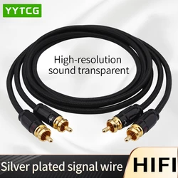 1 Pair RCA Audio Cable 2RCA to 2 RCA Male to Male Audio Cable Gold-Plated RCA Audio Cable for Home Theater DVD TV Amplifier