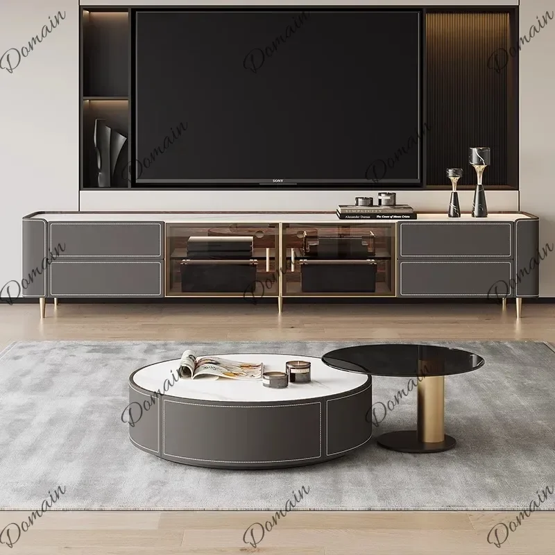 New Classic European Tv Cabinet Stand Design Gray 200Cm Long Tv Stands Living Room Modern Storage Mueble Para Tele Furniture Hom