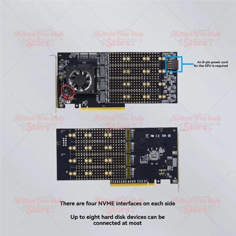 Drive Main Board Split, PLX8749 Chipset Pcle 3.0 To. 2 8-Disk Expansion Card 8. 2 NVME Slots