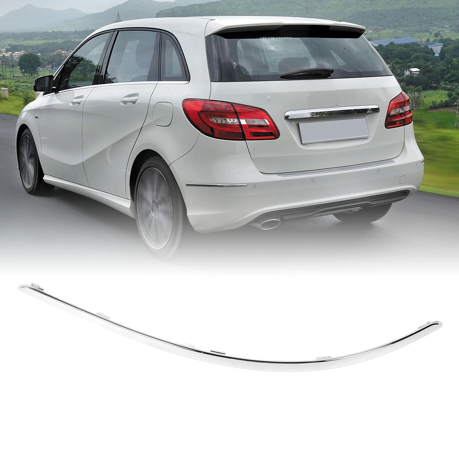 

Rear Bumper Strip Rear Bumper Moulding Trim Easy Installation Long Lasting High Toughness for B‑Class W246 2011 To 2014