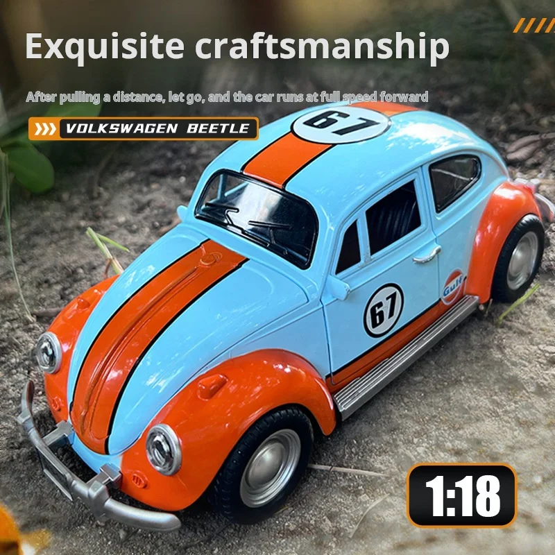 

Simualtion 1:18 Classic Beetle 1955 Car Model Collection Sound and Light Children Boy Toy Vehicle Gift Home Decor