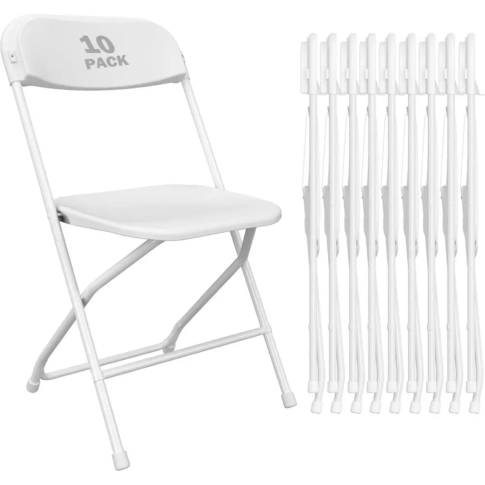 

Белый пластиковый складной стул, портативное коммерческое сиденье для использования в помещении и на улице, штабелируемое, с металлическим каркасом, выдерживает до 158 кг. Место проведения мероприятий