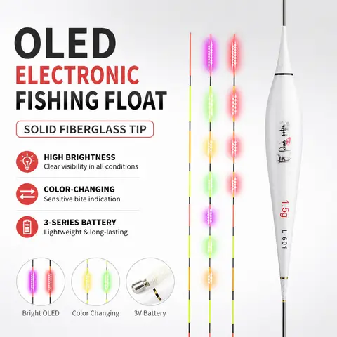 Fishing Nanolight LED E-Bobber 322 Battery Included Bite Alarm Color Change Smart Float Day Night Fish Alert