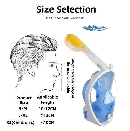 Imagen 2 del producto Máscara de buceo de cara completa, snorkel subacuático, antivaho, conjunto de máscara de natación, máscaras respiradoras de buceo, aliento seguro para niños y adultos