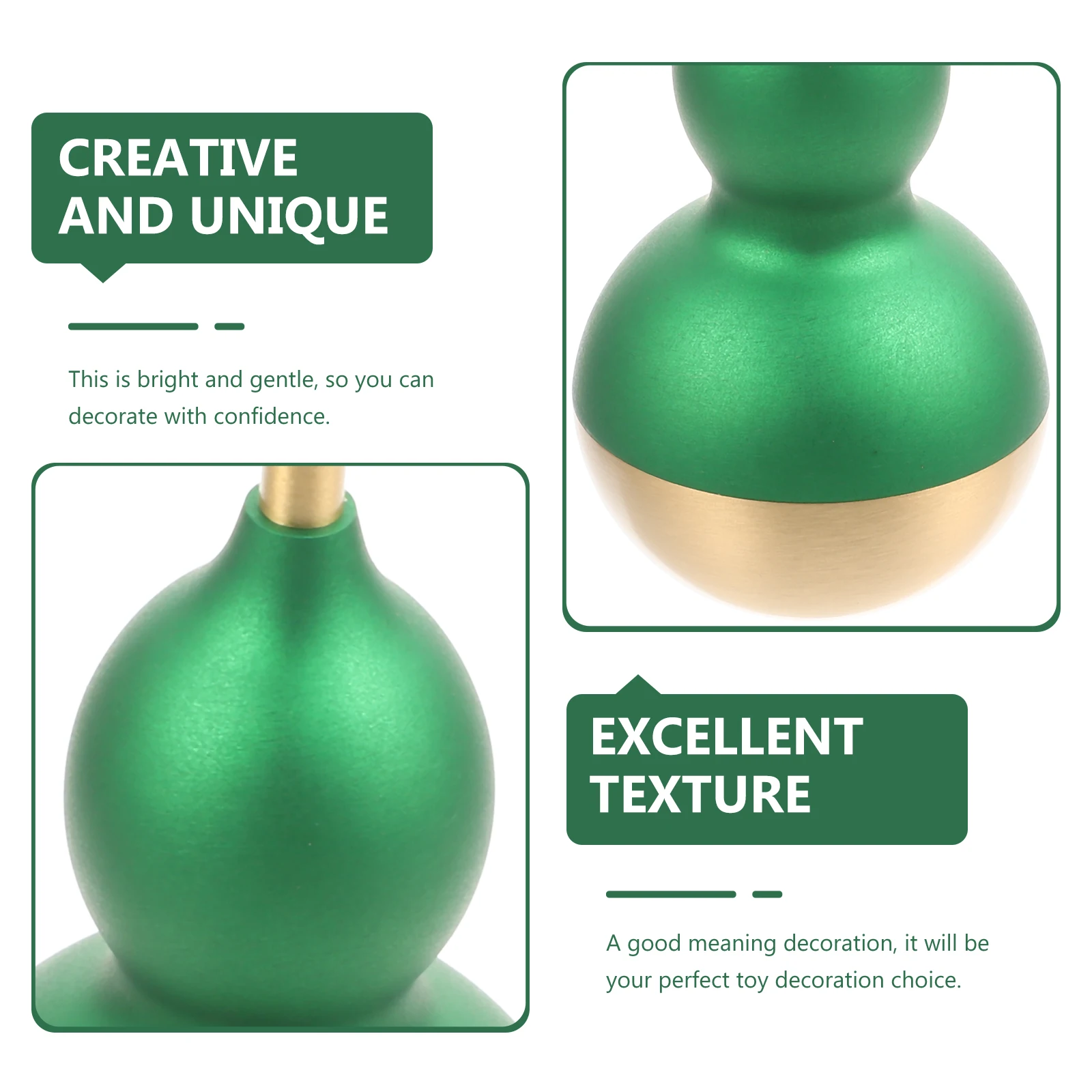 

Gourd Tumbler Desktop Decor Adorable Copper Aluminum Craft Lucky Ornament for Home Office Relaxation Decoration