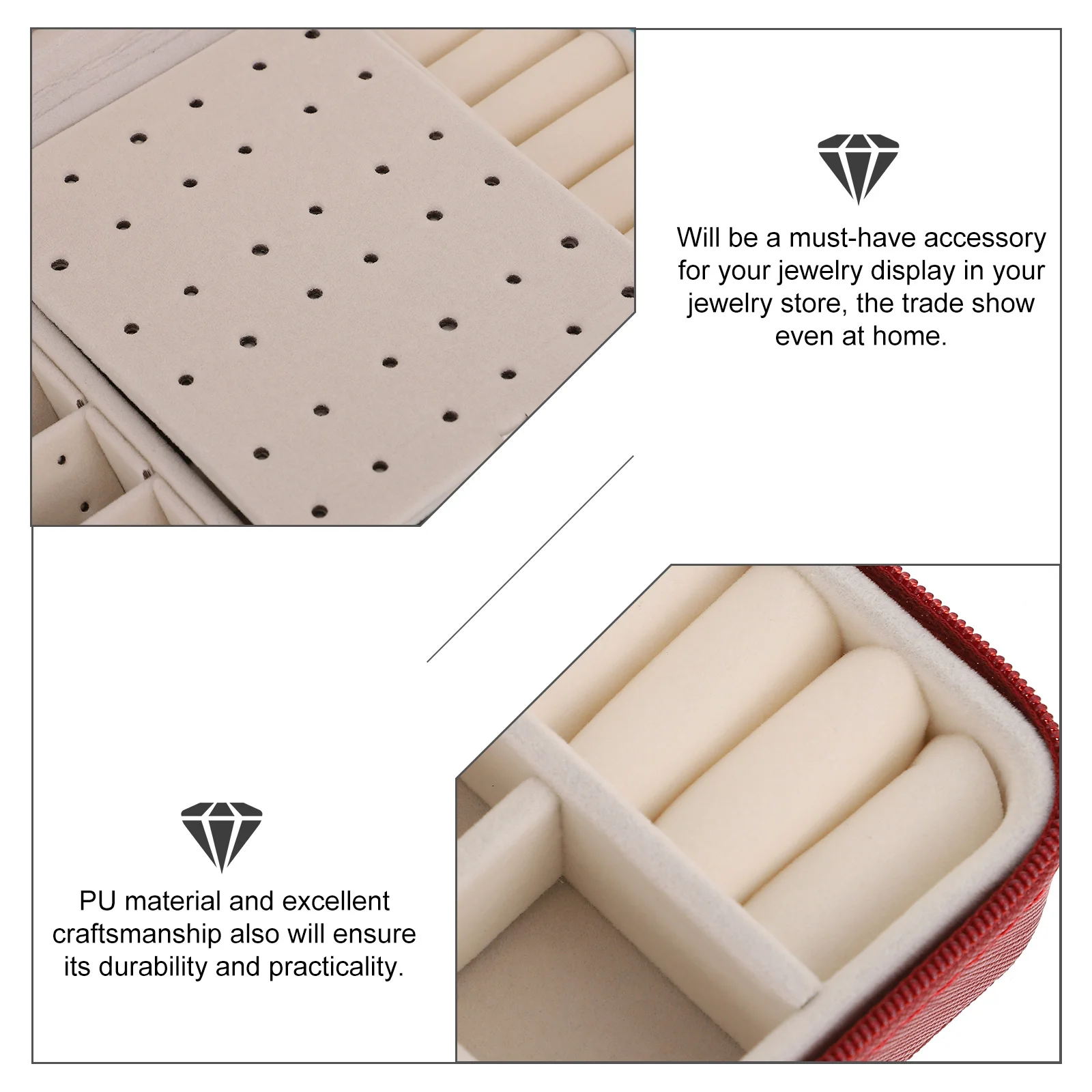 

Jewelry Storage Box Large Capacity Organizer for Rings Necklaces Watches Portable Jewelry Case Gift for Women