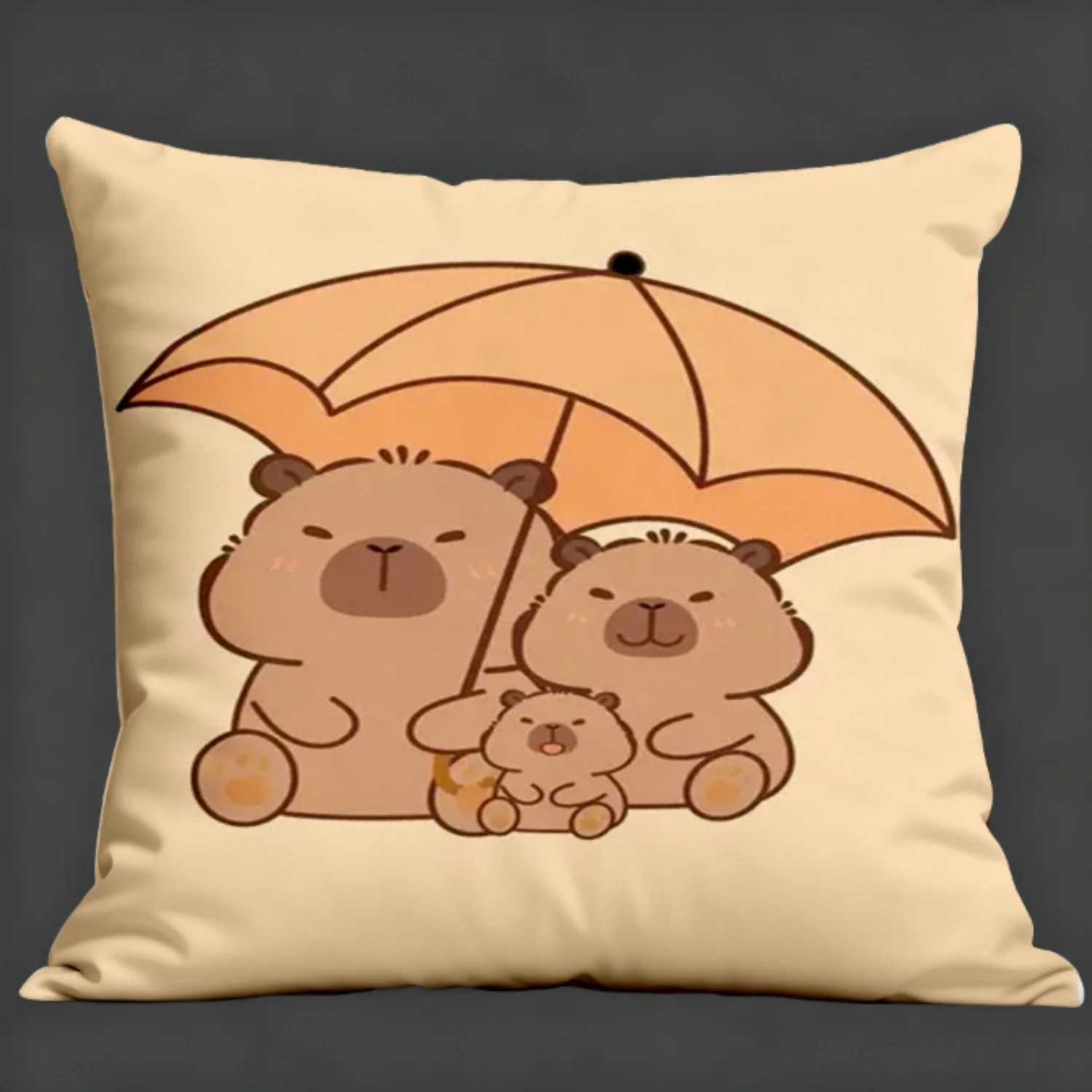 غطاء وسادة كابيبارا اللطيف بتصميم طباعة مسطحة من نسيج البوليستر، نسيج فائق النعومة وصديق للبشرة #6