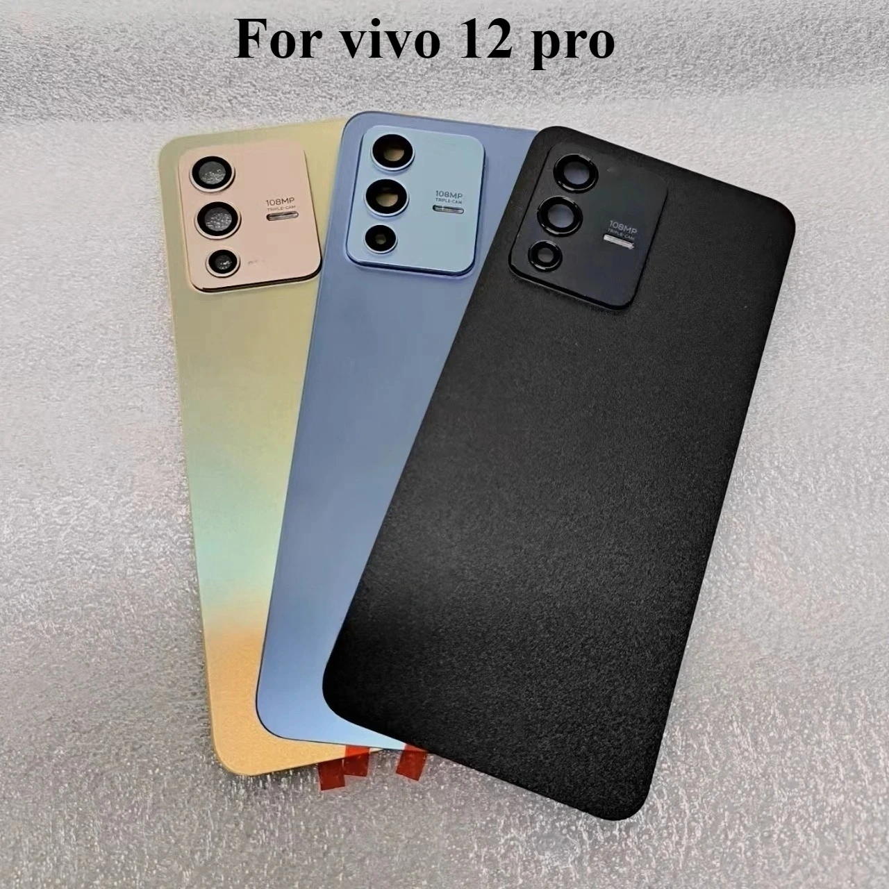 New back cover For vivo s12 pro Back Battery Cover with Camera Rear Glass Door Housing Case, Replacement