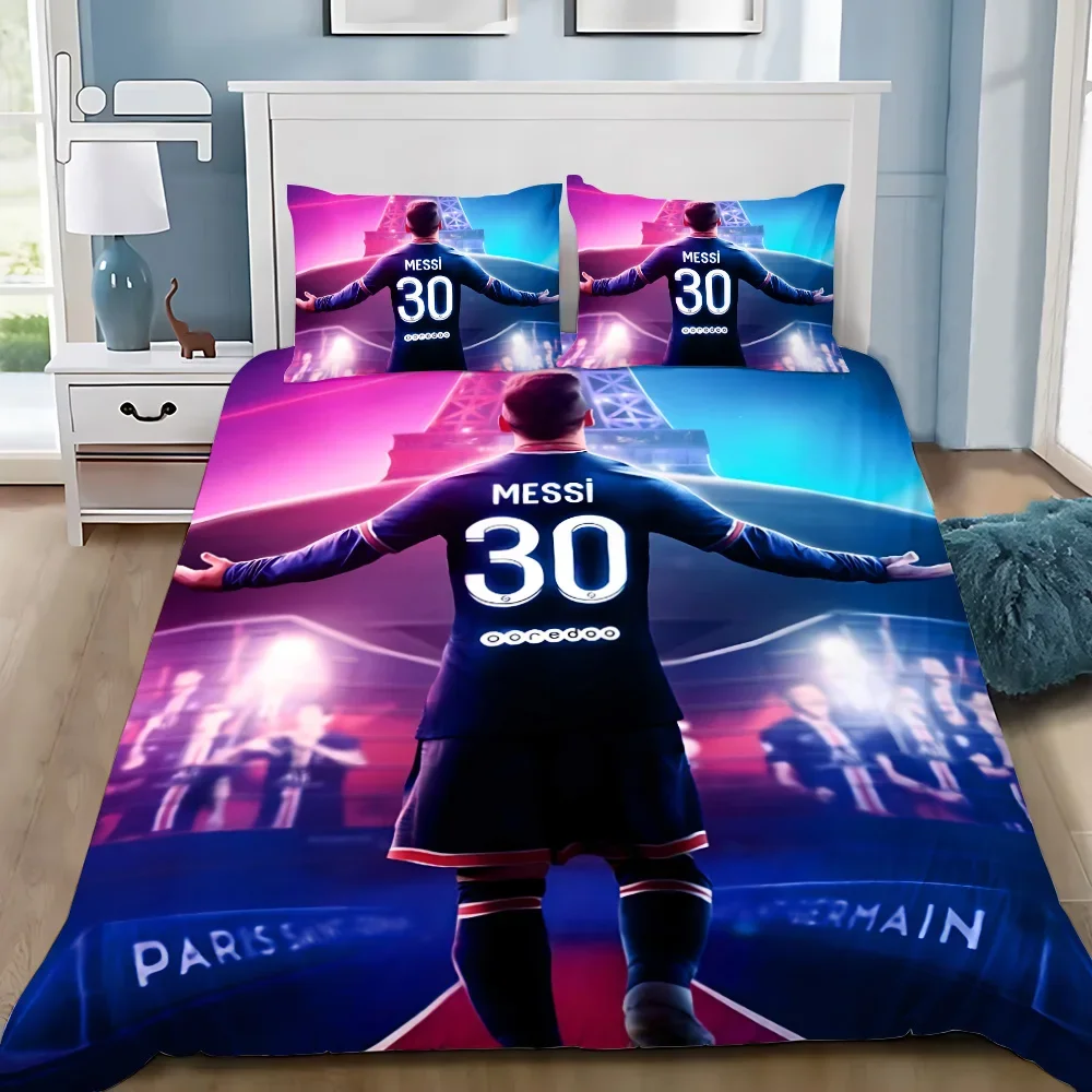 Football Duvet Cover Pillowcase Bedding Set M-Messis Adult Boy Girl Bedroom Decoration Children Gift Single Double Large Size