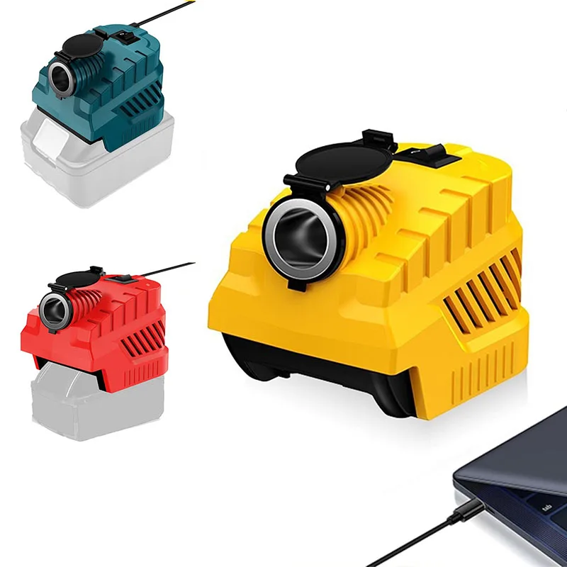 For Makita/DeWalt/Milwaukee 18/20V Batteries with USB&Type-C Ports DC 12V Step-Down Regulated Converter for DIY Projects