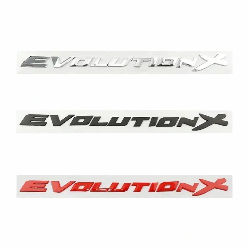 3D ABS Letters Evolution X Rear Boot Trunk Emblem Badge Decals Sticker For EVO Lancer EvolutionX Car Accessories styling parts