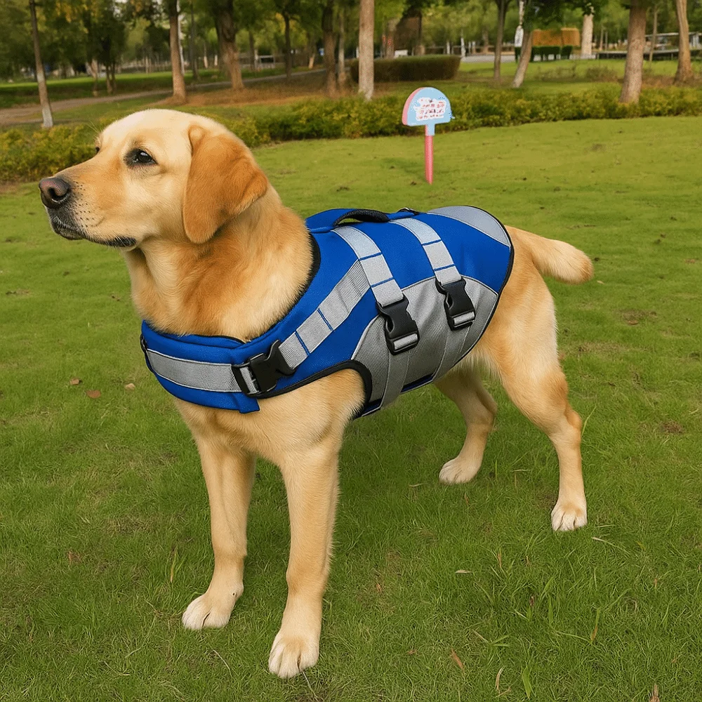 反射犬用ライフジャケット通気性調節可能な犬用水着オックスフォ - Life Jacket Buoyancy のレビューと価格