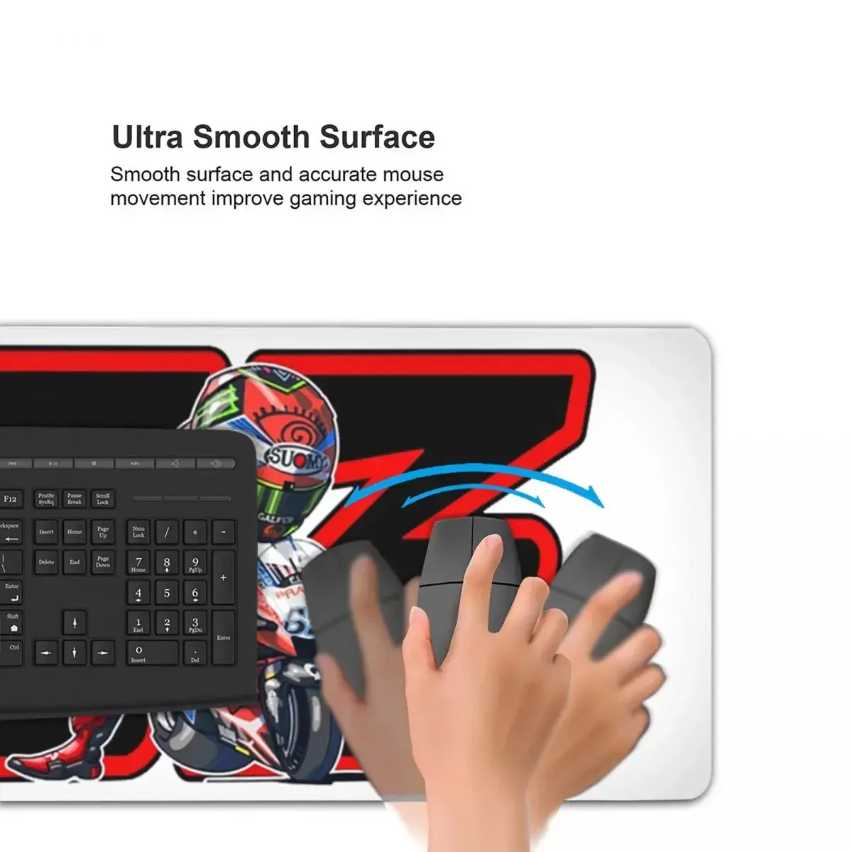 Pecco Bagnaia 63 (5) Tappetino per mouse grande Tastiera per computer Tappetino per mouse Gamer PC Laptop Tappetino da scrivania Accessori per ufficio Tappetini da tavolo