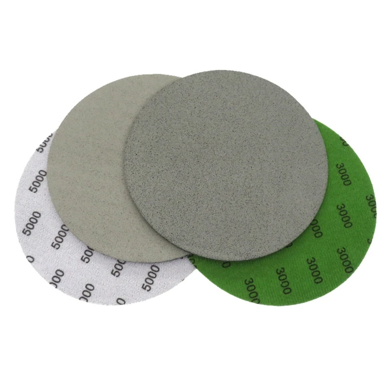 5000 Grit Flocking Sandpaper for Minimizing Scratches Useful 6 inch 150mm Round Sponge Sandpaper Hook and Loop Disc