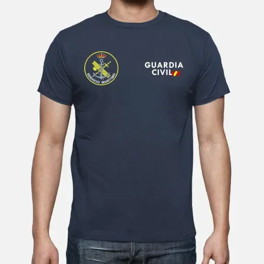 Guardia Civil Servicciio Marítimo. Spain Civil Guard Emblem T-Shirt 100% Cotton O-Neck Summer Short Sleeve Casual Mens T-shirt