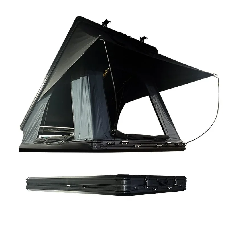 Outdoor travel, self-driving camping, car aluminum hydraulic triangle heightening, roof tent