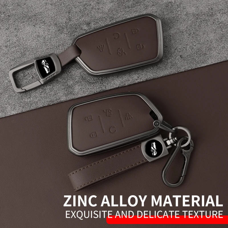 For Cadillac Lyriq XT4 CT4 CT5 Optiq Escalade Vistiq Holder Zinc Alloy Car Key Case Cover Key Holder Shell Accessories