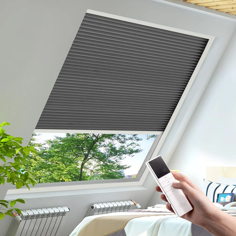 Honeycomb Cellular Skylight Shades. Thermal insulation. Light filtering & blackout options. Fits roof windows. Energy efficient.