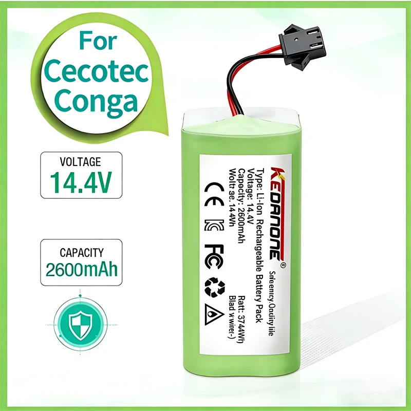 

Original 14.4V 2600mAh Replacement Battery for Conga Excellent 990 1090 1790 1990 Deebot N79S N79 DN622 Robovac 11 Tesvor X500