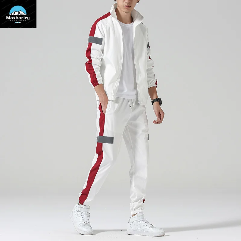 2Pcs Men Tracksuit Hoodie Tops Joggers Pants Tracksuit Set Male Running Jogging Sportswear Hooded Pants Mens Sweat Suit Workout