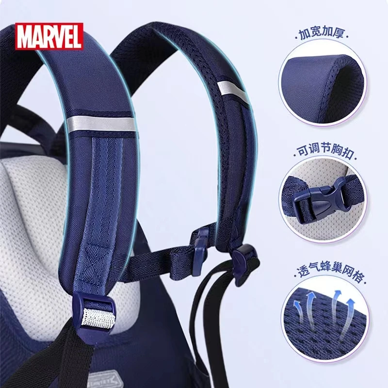 Disney-Mochila ortopédica de hombro para estudiantes de primaria, morral escolar de Iron Man, Spiderman, Capitán América, de grado 1-5, 2022