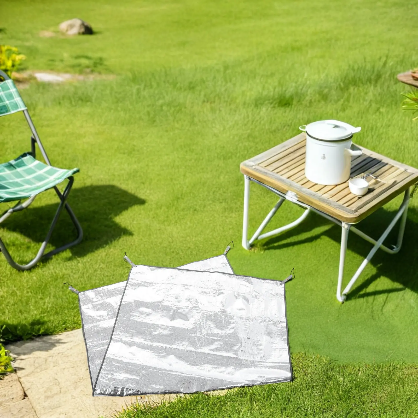 

Термоизолированный коврик из алюминиевой фольги для кемпинга, водонепроницаемый, пылезащитный, для пикника, подстилка для палатки, уличный коврик для пола под палатку