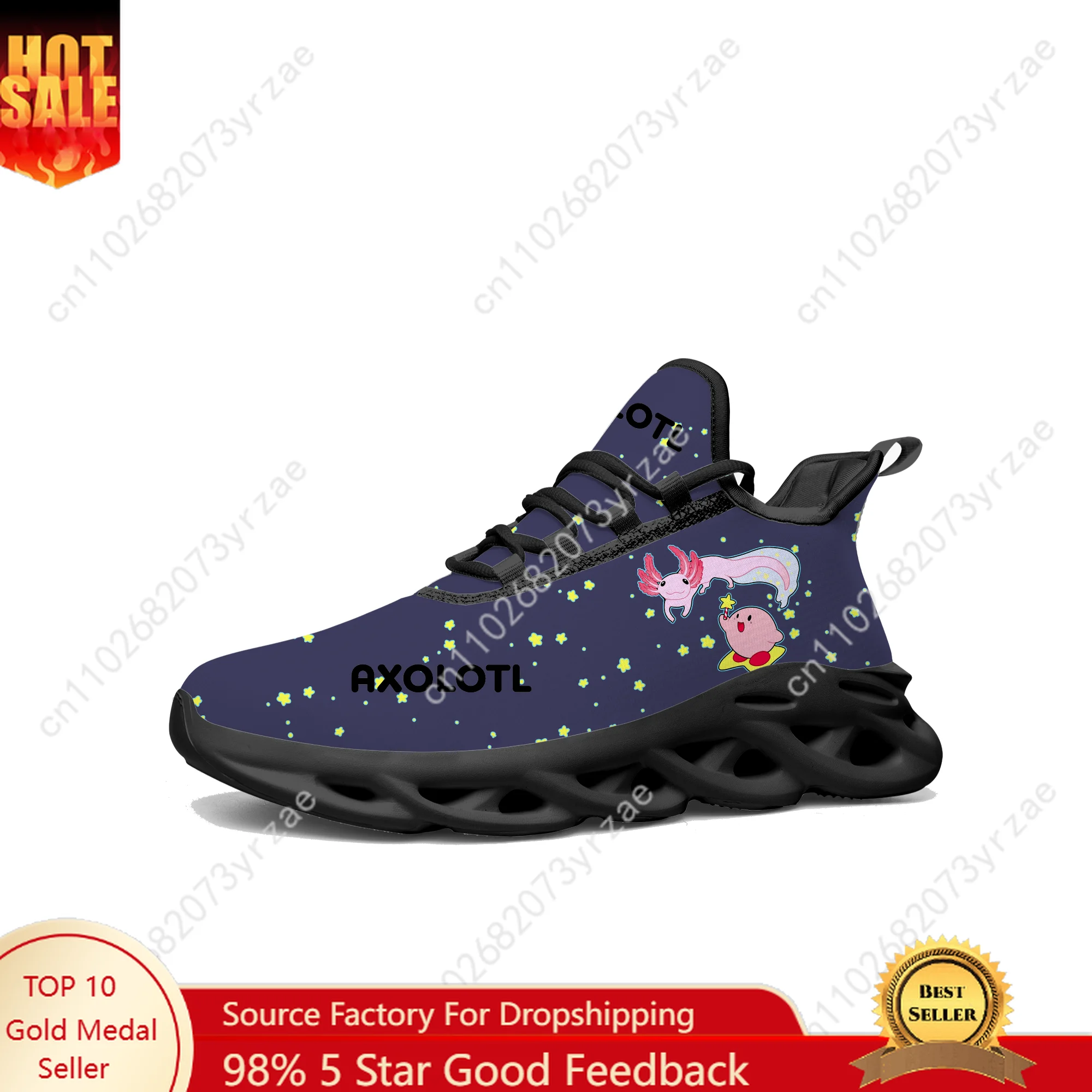 

Axolotl Lace Mesh Shoes Flat Sneaker Mens Womens Sports Shoe High Quality Personalized Fashion Sports Sneakers Customized Footwe