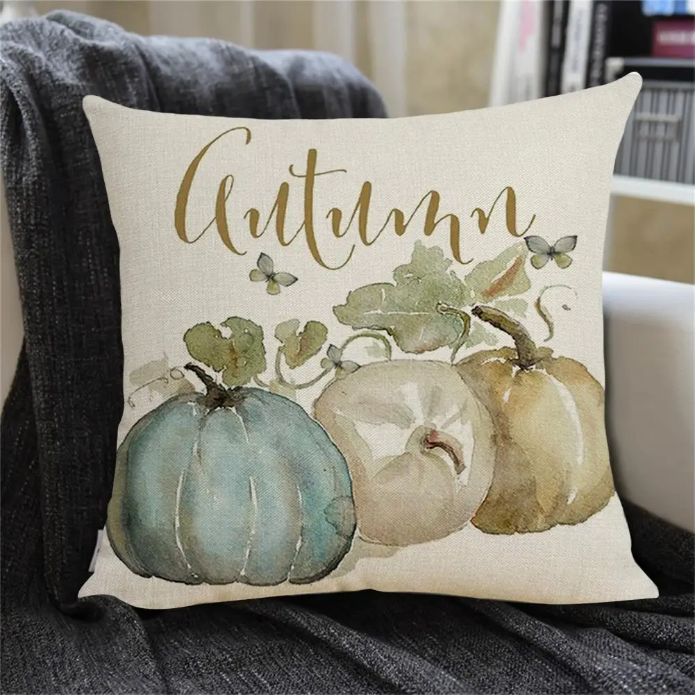 Decorative Pillowcase Thanksgiving Pumpkin Farmhouse Pillowcase Cushion Cover Soft Wear Resistant Fall Decor Pillow for Cozy