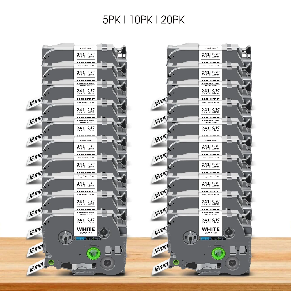5 ~ 20PK 18 مللي متر TZe241 متوافق مع Brother 18 مللي متر TZe الشريط TZe-241 TZe141 TZe441 TZe541 TZe641 TZe741 لصانع الملصقات Brother PT
