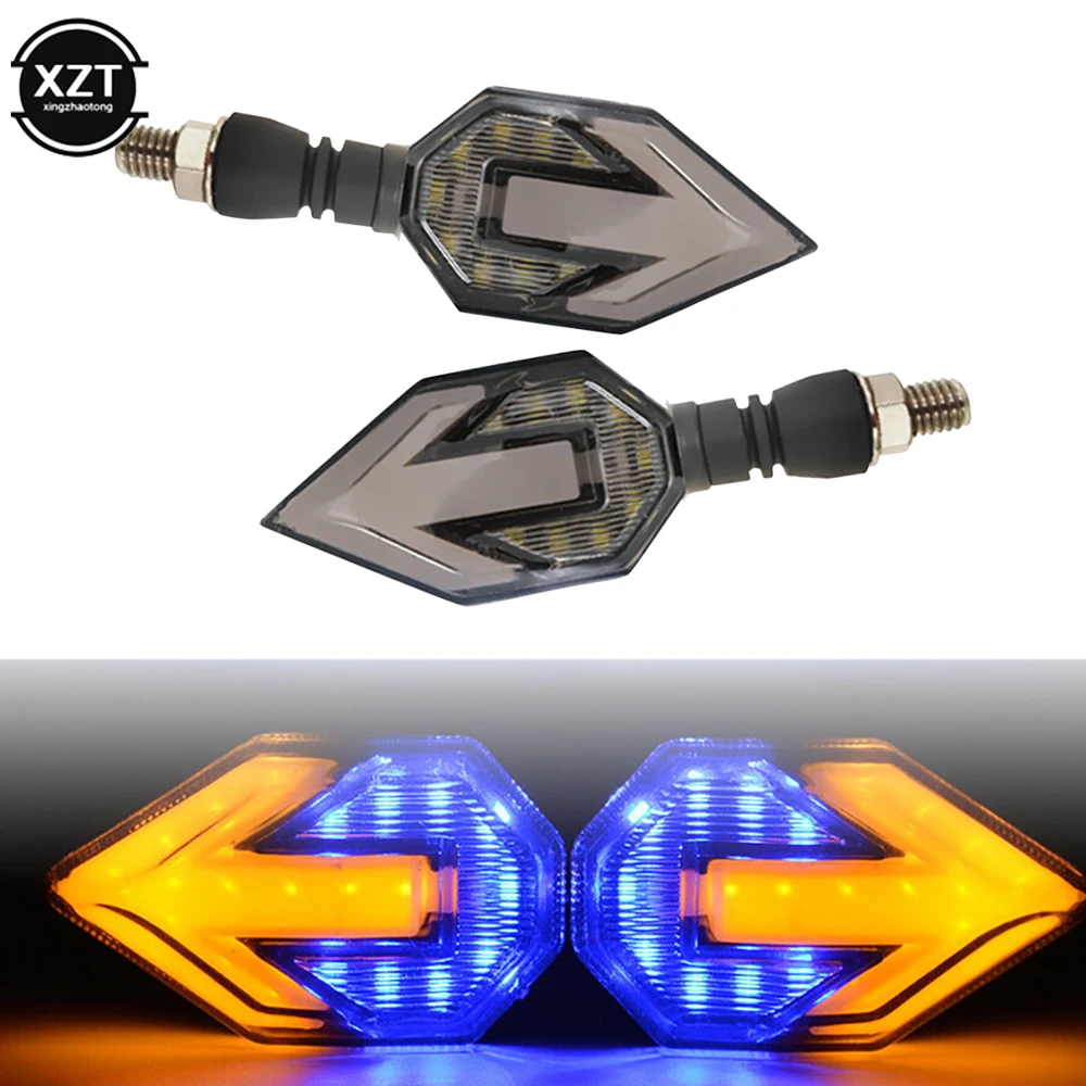 Motorcycle LED Turn Signal with Arrow Two-color Turn Signal Turning Direction Light Motorcycle Accessories