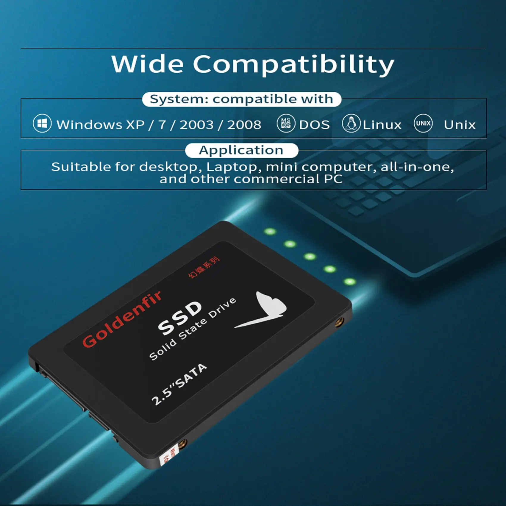 【Новый пользовательский-купон!】Goldenfire SSD 120 ГБ SSD 2,5-дюймовый встроенный твердотельный накопитель SATAIII для серверного настольного ноутбука, универсальный черный 【Новый пользовательский-купон!】Goldenfire SSD 120 ГБ SSD 2,5-дюймовый встроенный твердотельный накопитель SATAIII для серверного настольного ноутбука, универсальный черный