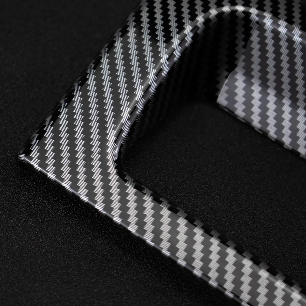 1pc ABS Carbon Fiber Color or Red Headlight Switch Button Frame Cover Trim Interior Decorative for LHD Ford Ranger Everest 2023