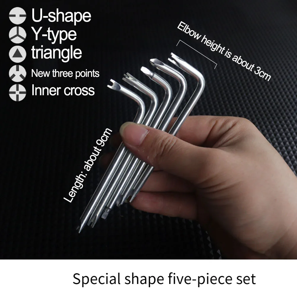 5Pcs L-shaped Screwdriver Set 45 Steel Wrench For Narrow Space For Slotted For Cross Uy Triangle New Three-Point Hand Tools