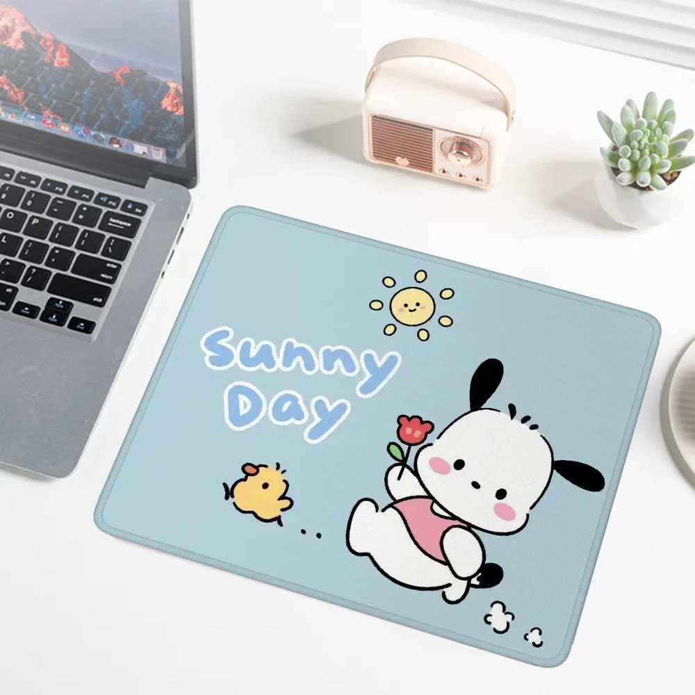 Small Pochacco Kawaii Mausepad Computer Mouse Mats Cute Gaming Laptops Sanrio Pad on the Table Pc Gamer Deskmat Rubber Mat Mause