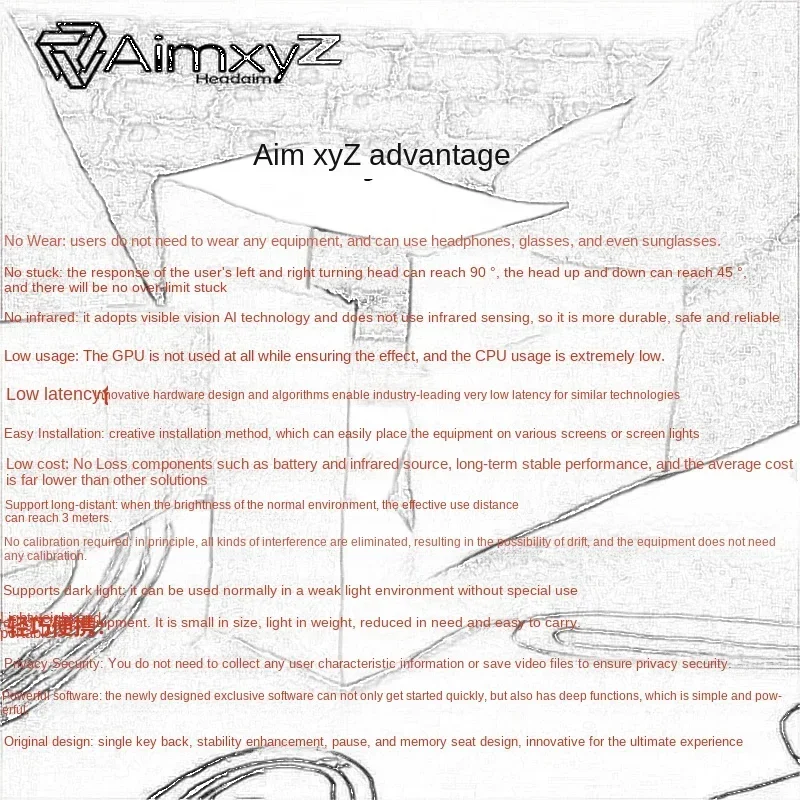 2022new Aimxy AimxyZ head aiming without wearing TrackIR5 simulated flying racing car driver head tracking