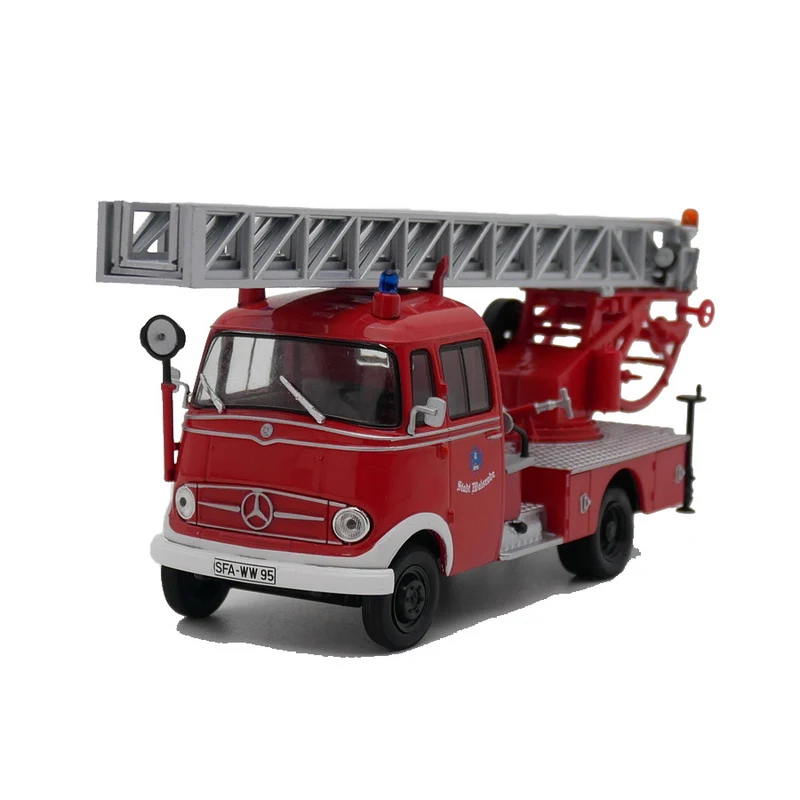 Diecast Ixo Escala 1:43 BENZ-Benz L319 Mercedes-Benz Escada de motor de incêndio Modelo de carro de liga Brinquedo colecionável Presente Exibição de lembrança