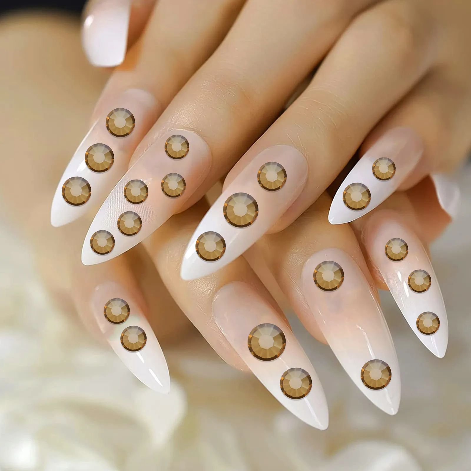 

1Pack Nail Rhinestones Flat Back Round Crystal Glitter Gems Large Quantity DIY Manicure Craft Decorations Rhinestones Bulk Nail