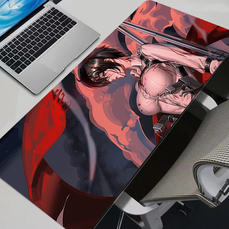 Muismatten Anime Muismat Gamer Toetsenbord Muismat Pc Computer Bureau Mat Gaming Pad Antislip XXL A-aanval op Titans Muismatten