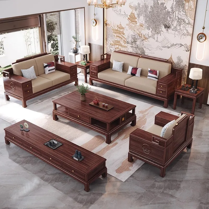 

Customizable new Chinese ebony sofa combination winter and small apartment home living room classical furniture