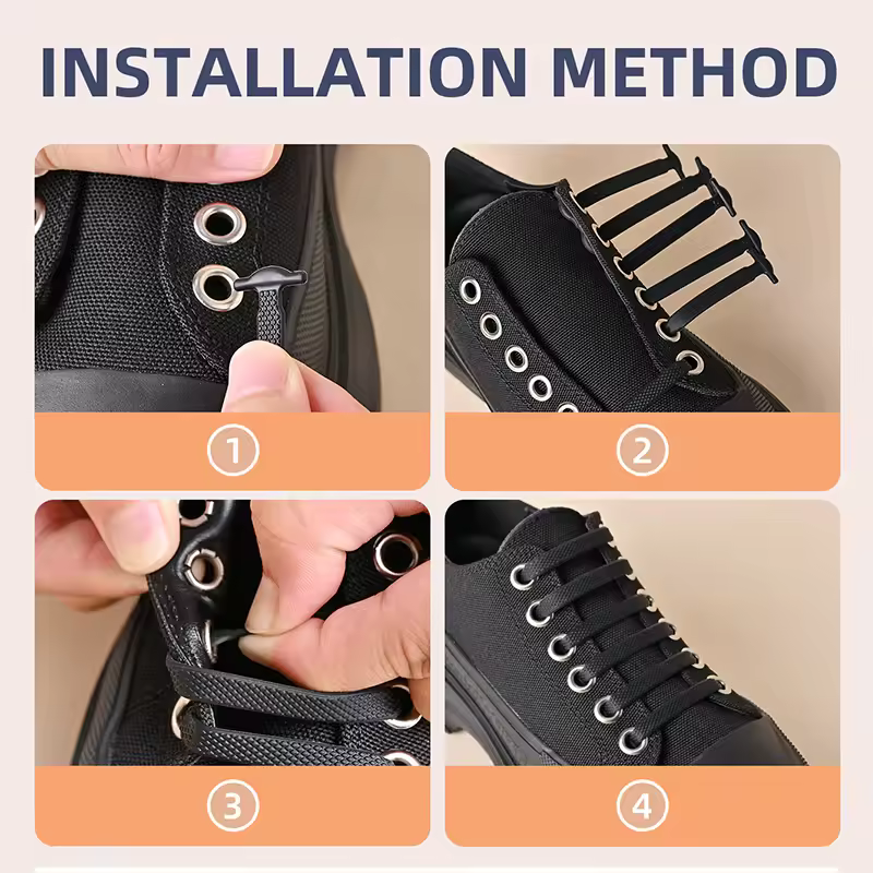 16pcs/lot Silicone Shoelaces No Tie Shoelaces 12 colors Elastic Lace Shoelace Creative Lazy Silicone Laces Rubber Lace - Image 3