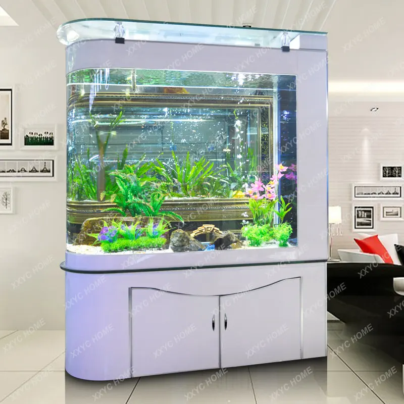 

U-Shaped Bullet Glass Screen Fish Tank with Shoe Cabinet Aquarium Bar Counter Change Water 1 M 1.2 M 1.5 M