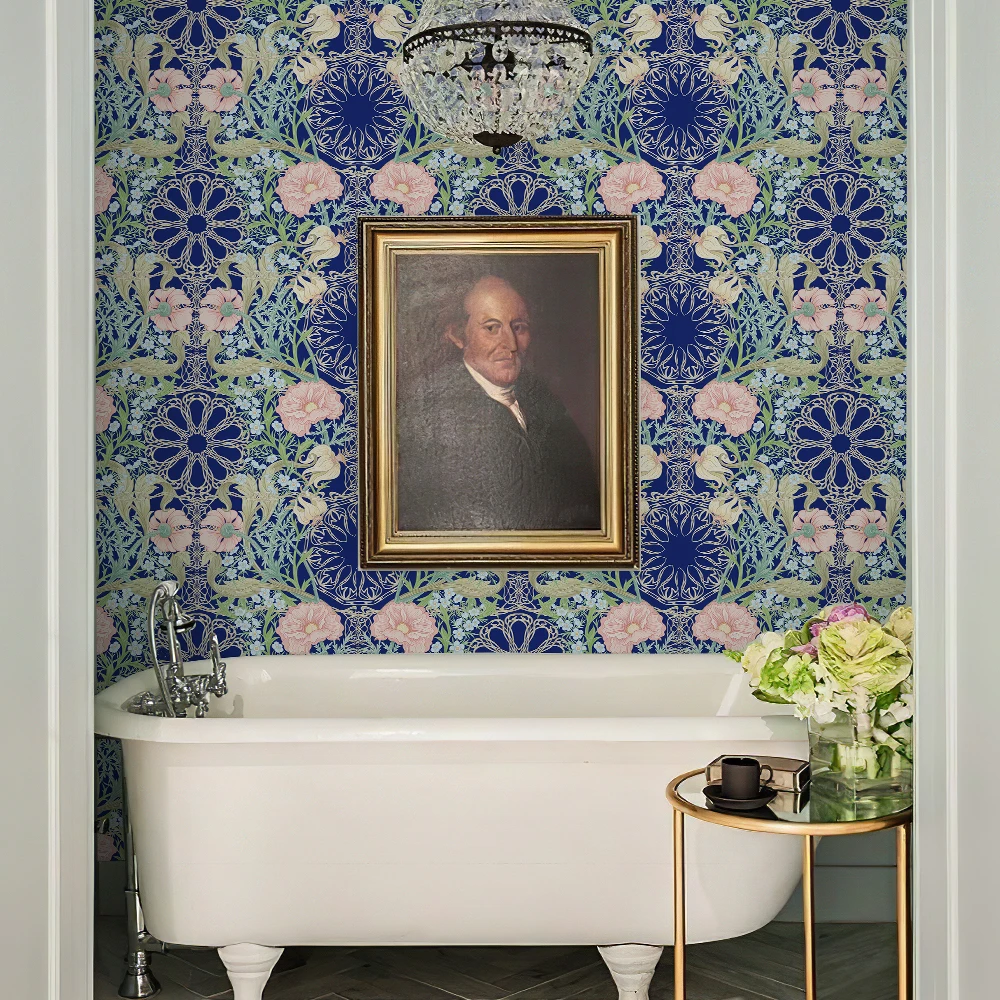 Vine Flower Self Adhesive Wallpaper Sticker Retro Wall Art Wear Resistant Real Waterproof For Home Living Room Home Decor