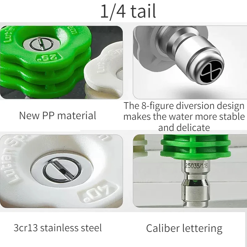 New Nozzle 1/4 Quick Connection 25 Degrees 40 Degrees High Pressure Car Washing Machine Water Gun Cleaning Joint