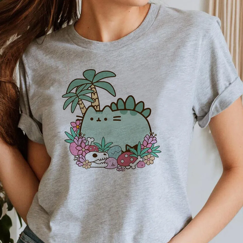 Футболка Pusheen женская с графикой гранж 80-х годов пастель Харадзюку классическая футболка ретро хип-хоп 80-х годов каваи