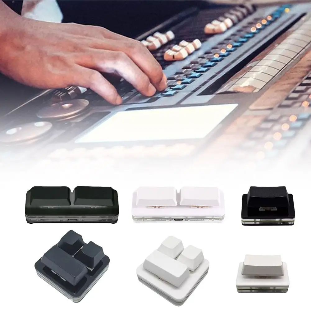 1/2/3 Key Custom Keyboard Recordable Silent Dustproof Mechanical Custom Shortcut Mini Keys Copy And Paste Portable Keyboard J3G0