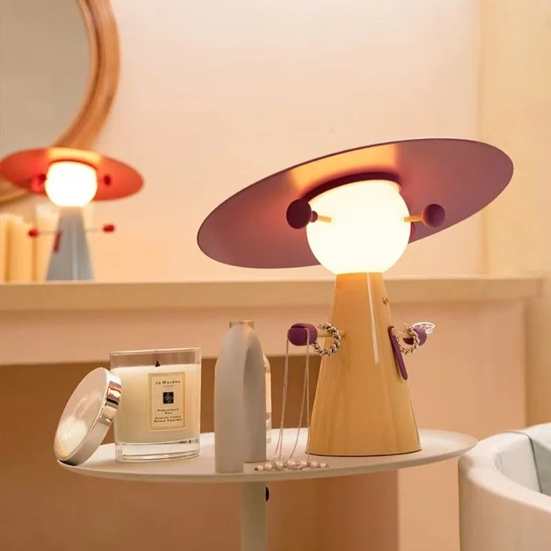 Dopamine bedside lamp, red bedroom table top, the sun never sets