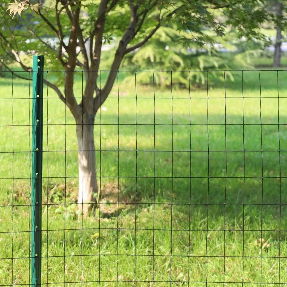 Black PVC Coated Welded Wire Fence 24 Inch x 50 Foot, 2 Inch x 3 Inch 16GA, Garden Border Fencing Roll Vinyl Coating Metal