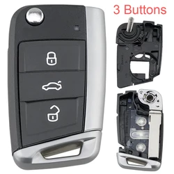 3 Button Car Styling Flip Folding Key Fob Smart Frosted Shell For V-W Volk-swagen Golf- 7 MK7 Skoda- Octavia A7 Seat